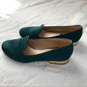 🛍 Saks Fifth Avenue | Green forrest slip on shoes